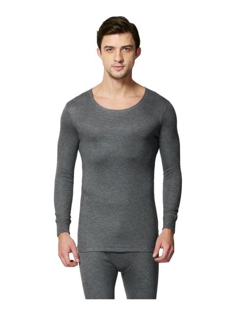 van heusen skinny fit warmtech extra warm solid thermal top - grey melange