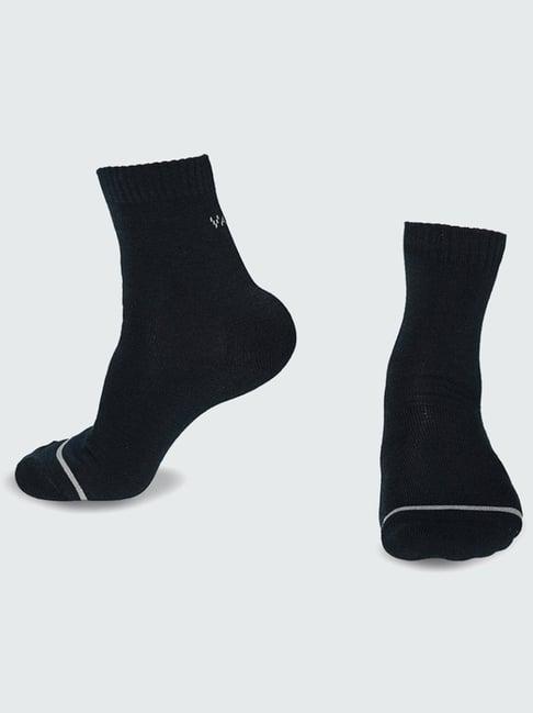 van heusen snug fit warmtech ankle length solid thermal socks - navy