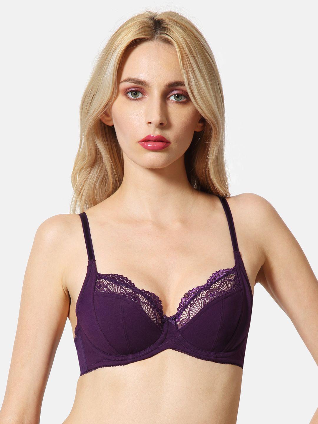 van heusen solid lace wired antibacterial non padded bra