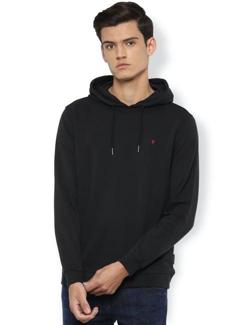 van heusen sport black regular fit hooded sweatshirt