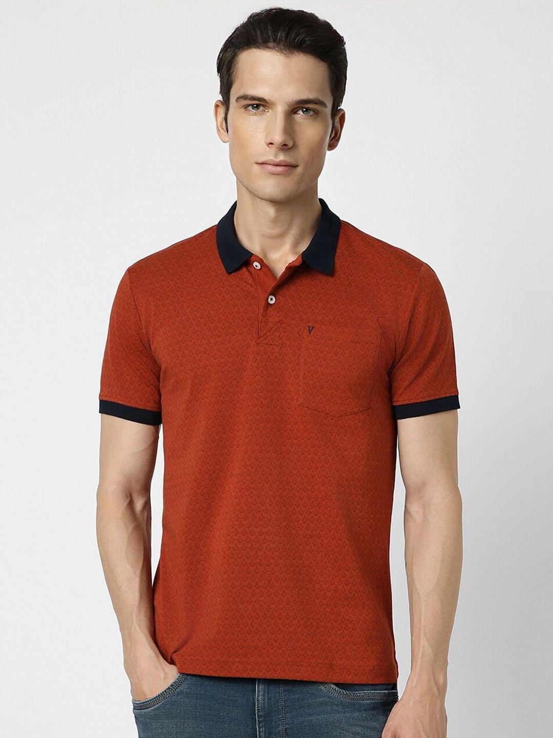 van heusen sport conversational printed polo collar casual t-shirt