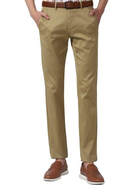 van heusen sport khaki slim fit trousers