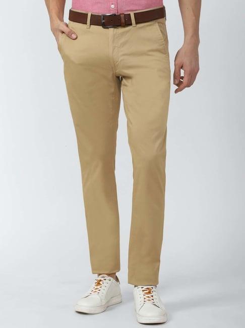 van heusen sport khaki slim fit trousers