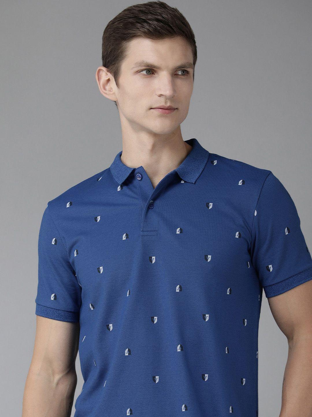 van heusen sport men brand logo printed polo collar t-shirt