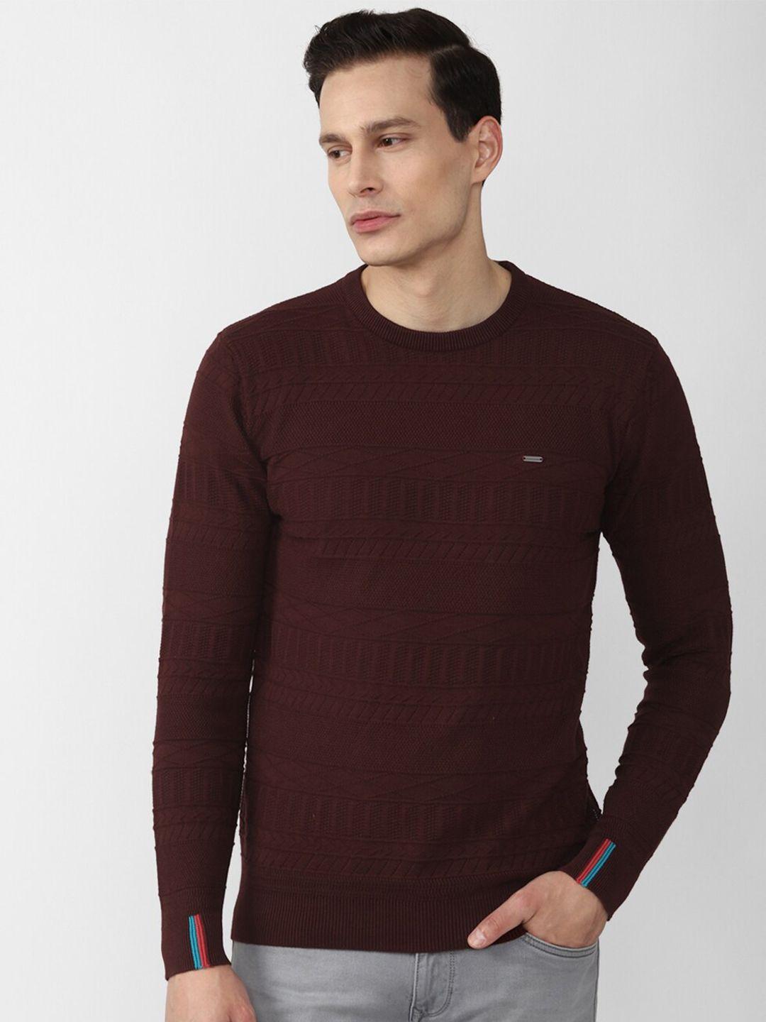 van heusen sport men brown solid pullover