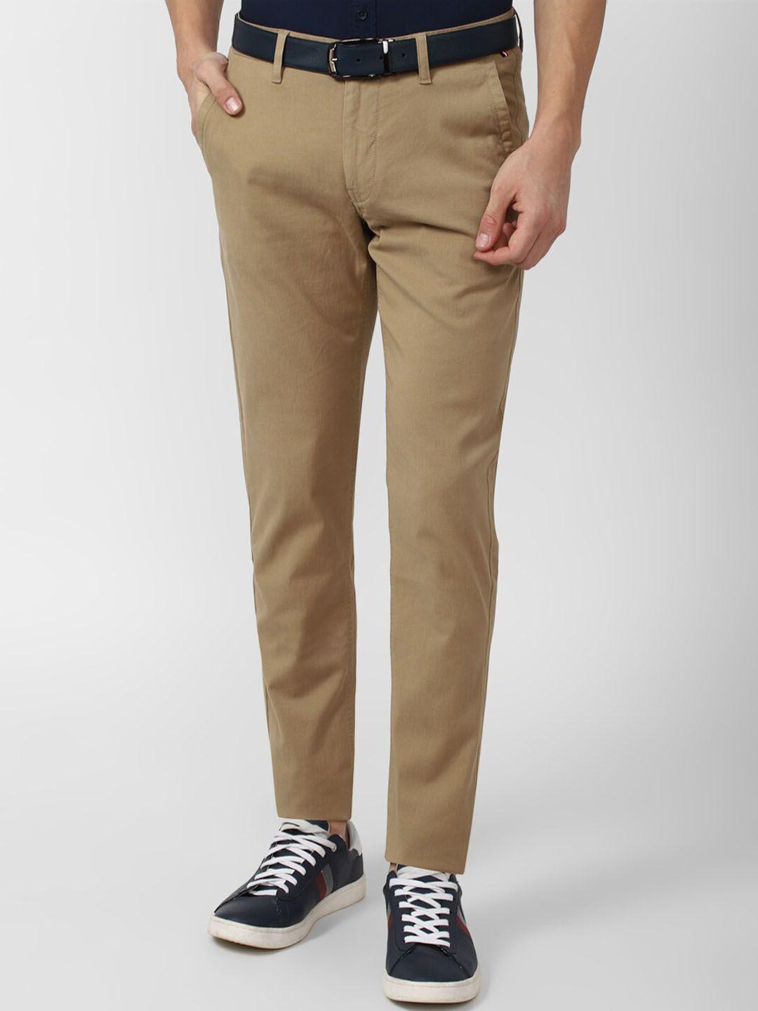 van heusen sport men khaki slim fit trouser