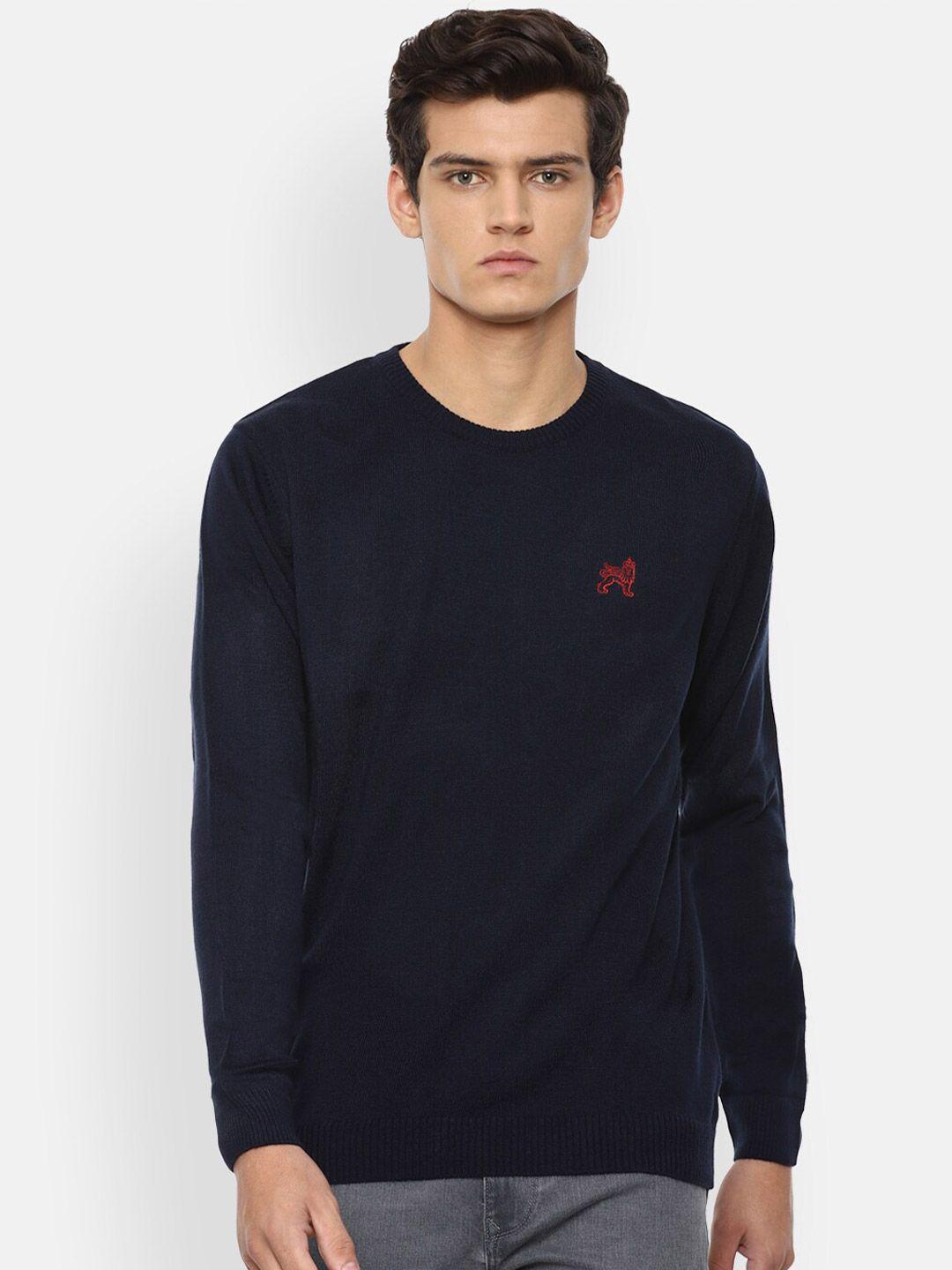 van heusen sport men navy blue acrylic pullover