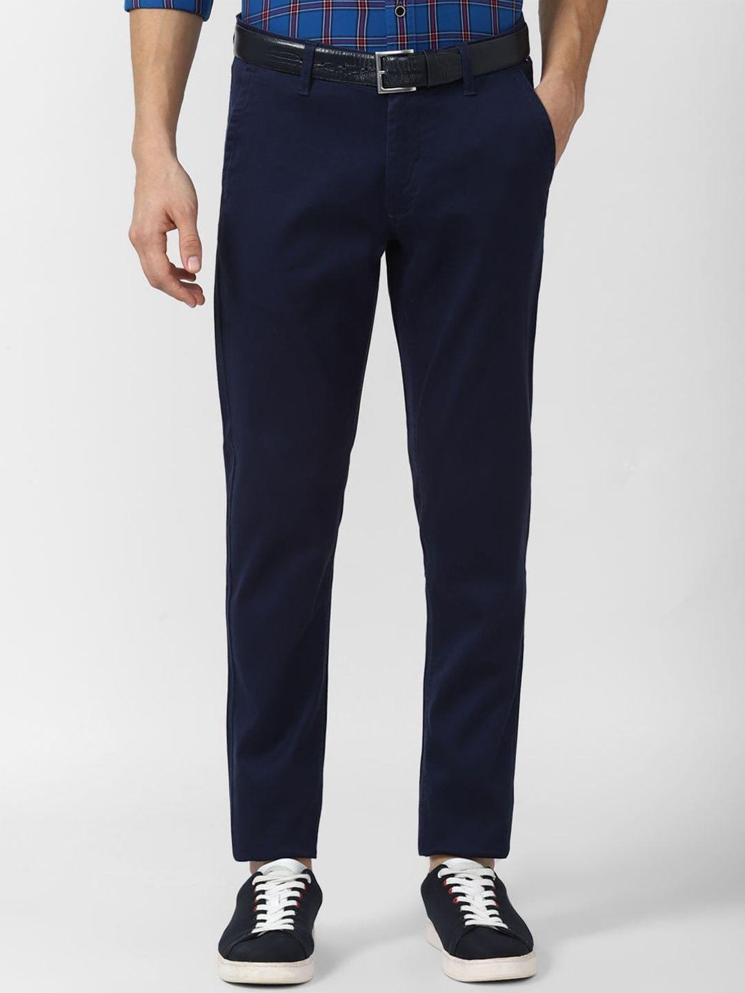 van heusen sport men navy blue casual trousers