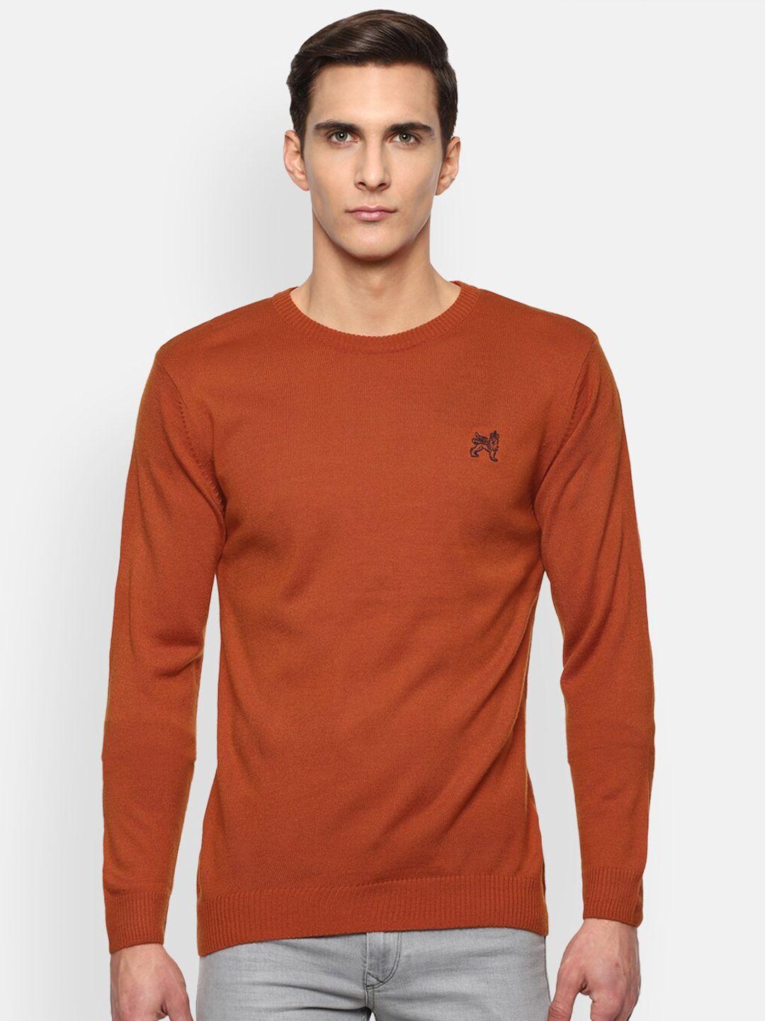 van heusen sport men orange pure cotton pullover