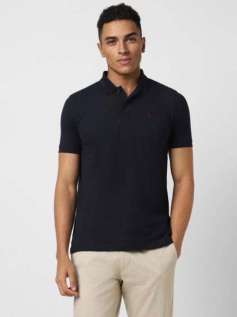 van heusen sport navy blue regular fit polo t-shirt