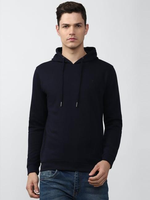 van heusen sport navy regular fit hooded sweatshirt