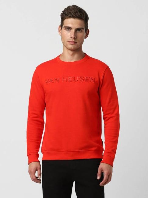 van heusen sport orange regular fit sweatshirt