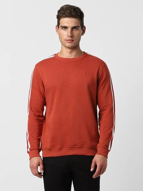 van heusen sport orange regular fit sweatshirt