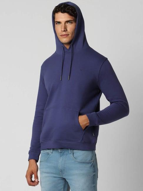 van heusen sport powder blue regular fit hooded sweatshirt