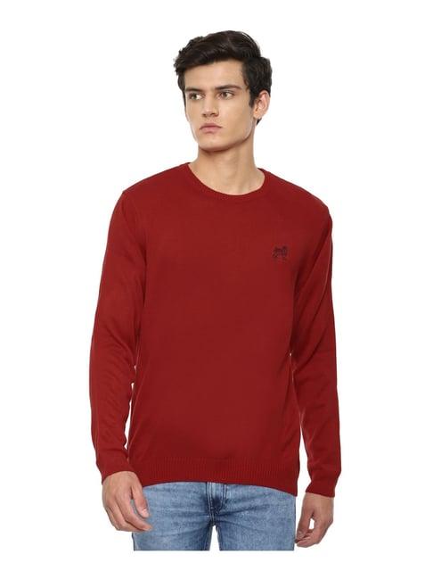 van heusen sport red regular fit sweater