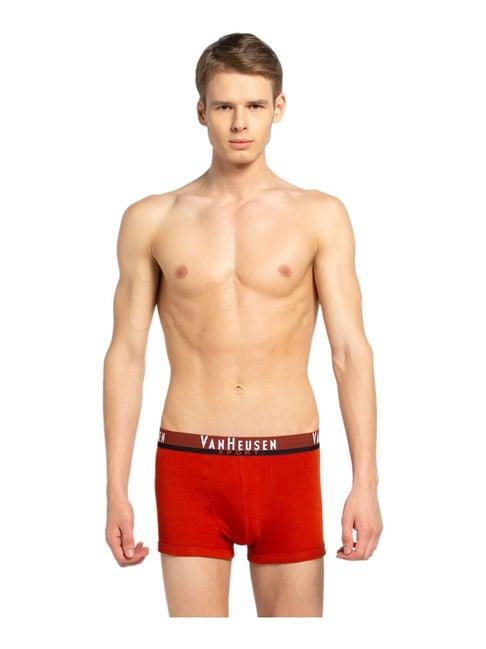 van heusen sport regular fit plush back elasticized waistband double layer gusset solid trunks