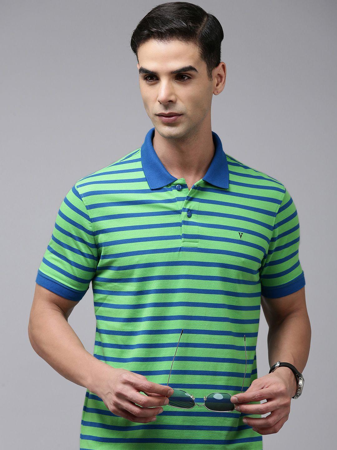van heusen sport striped polo collar slim fit casual t-shirt