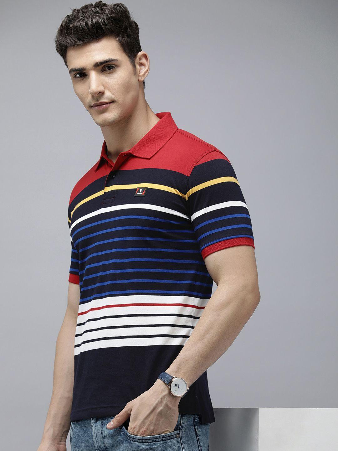 van heusen sport striped polo collar slim fit t-shirt