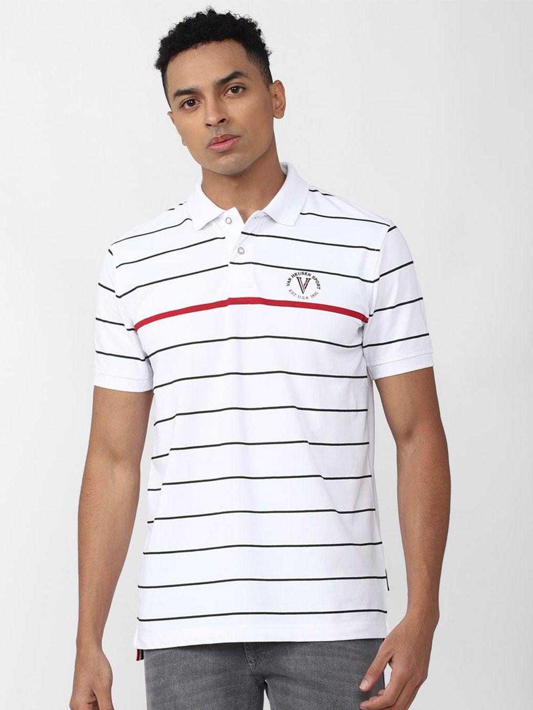van heusen sport striped polo collar t-shirt
