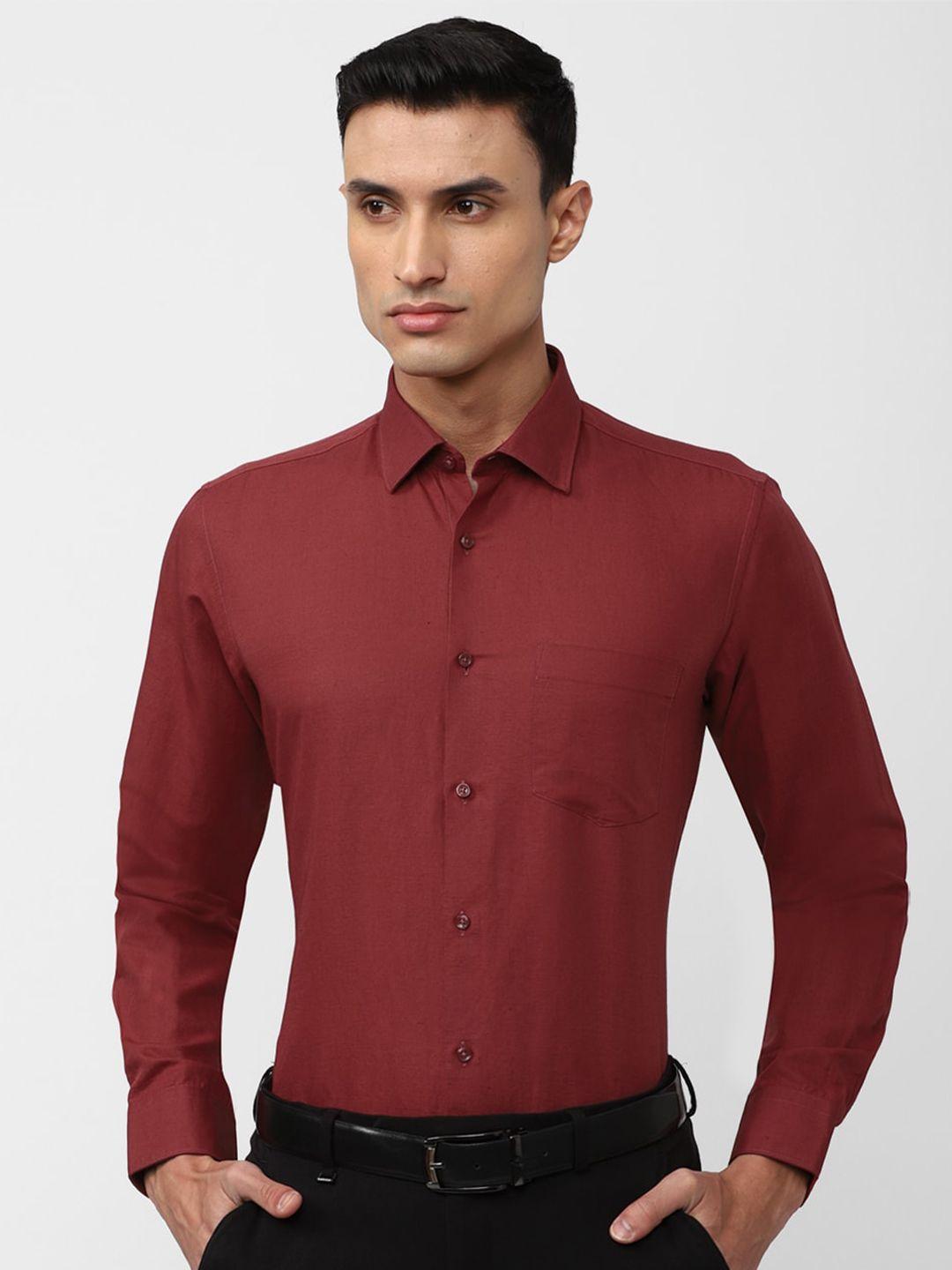 van heusen spread collar cotton linen formal shirt