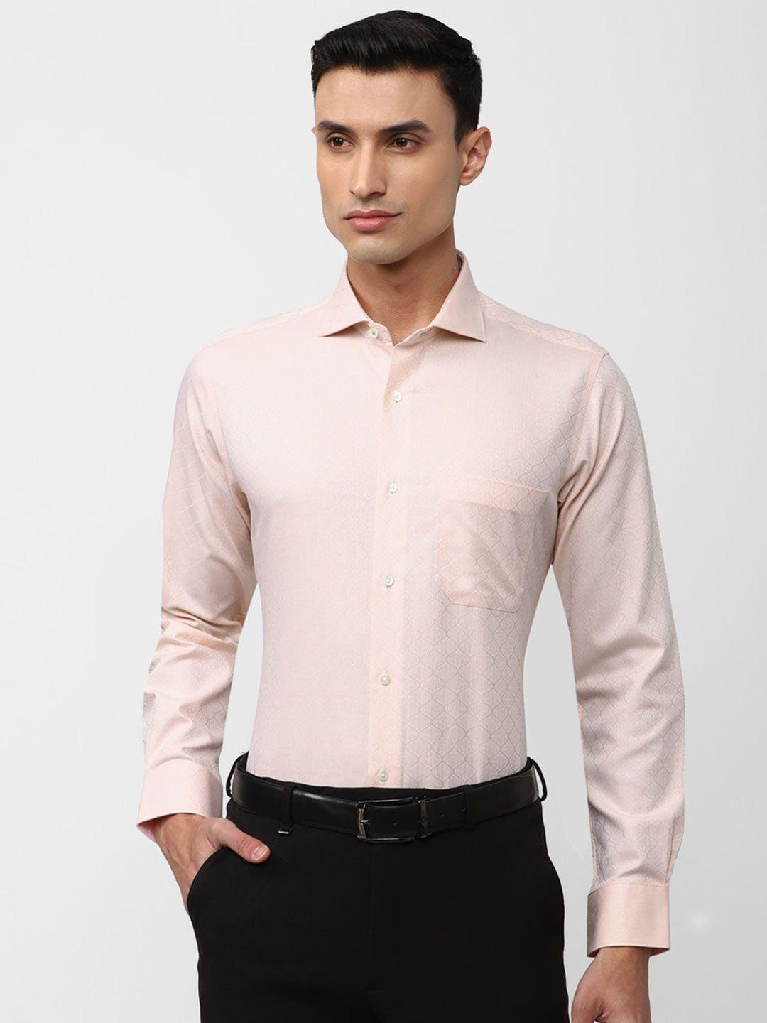van heusen spread collar slim fit cotton formal shirt