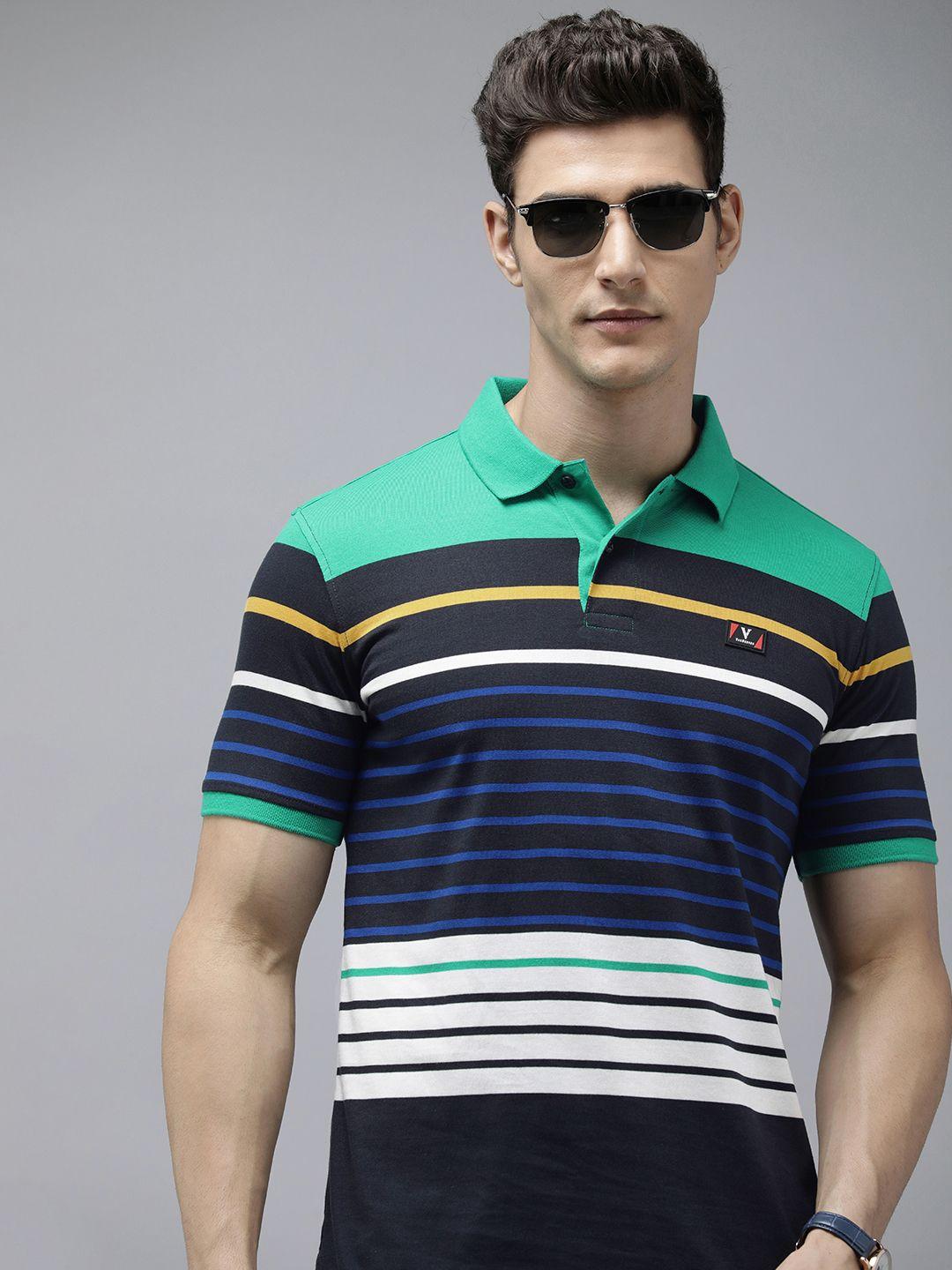 van heusen striped polo collar slim fit t-shirt