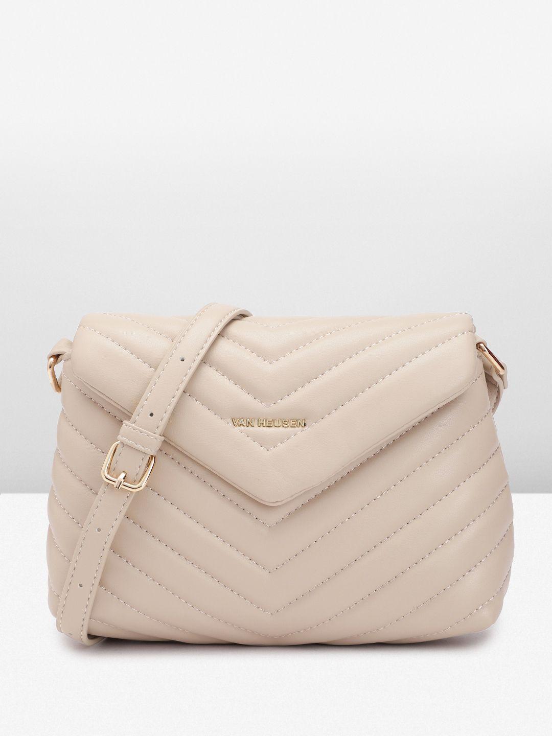 van heusen structured sling bag with quilted detail