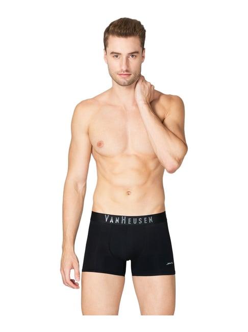 van heusen swift dry breathable solid air series active trunks - pure black