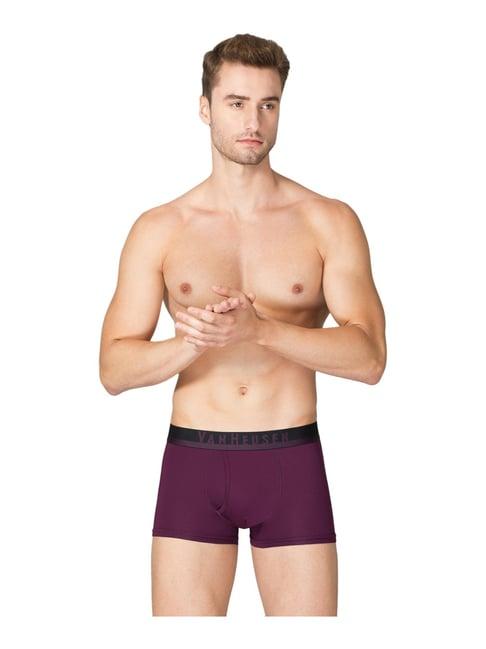 van heusen swift dry breathable solid air series trunks - deep purple