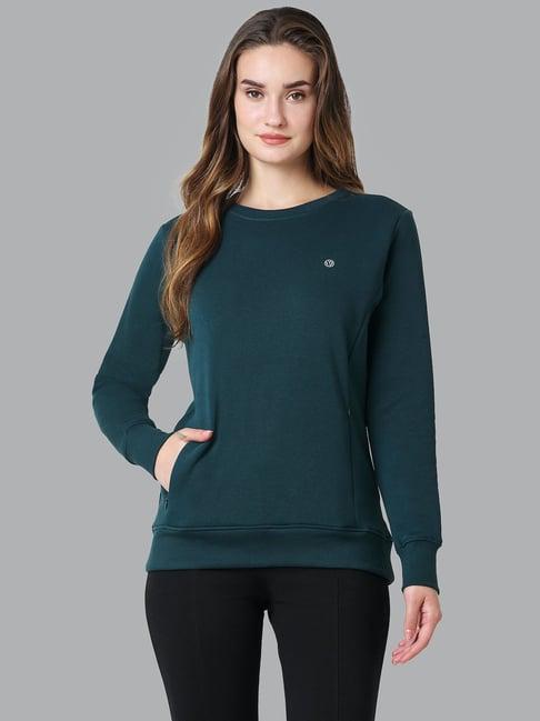 van heusen teal blue cotton sweatshirt