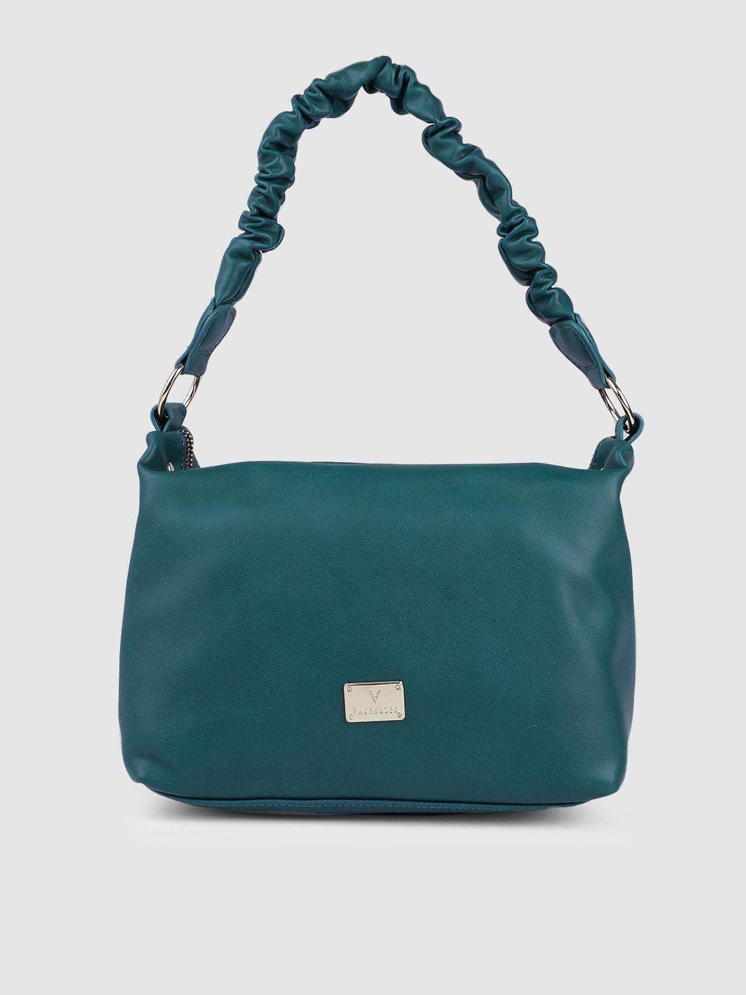 van heusen teal green solid hobo bag