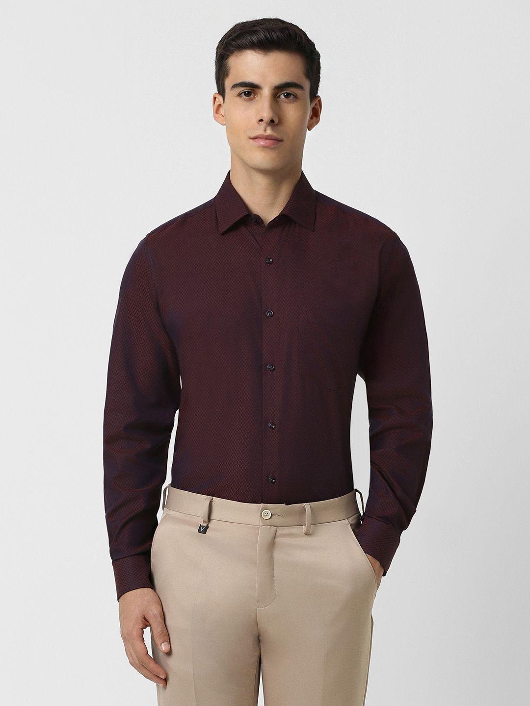 van heusen textured pure cotton formal shirt