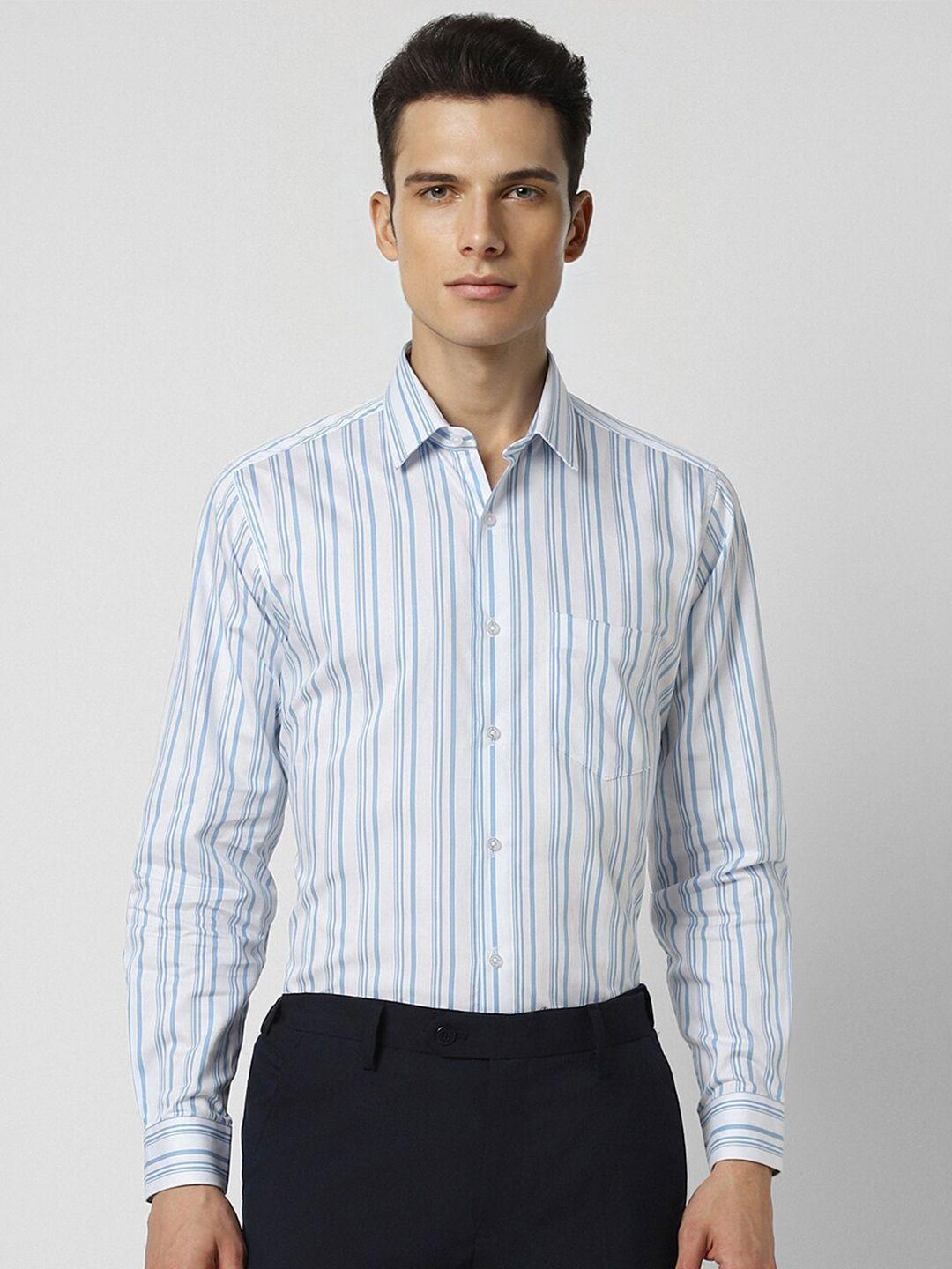 van heusen vertical striped regular fit formal pure cotton shirt