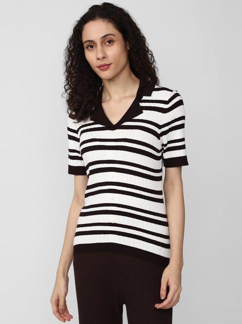 van heusen white & black striped t-shirt