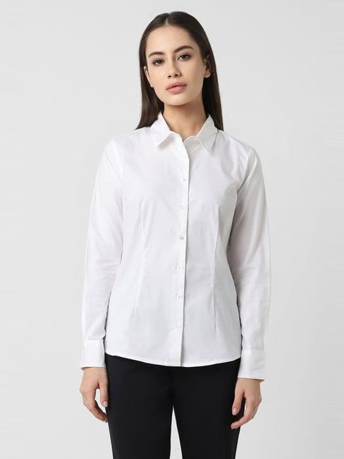 van heusen white cotton formal shirt