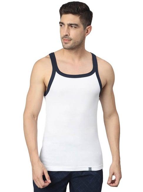 van heusen white cotton slim fit vest