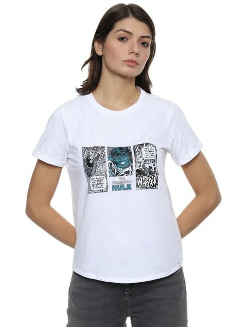 van heusen white graphic print top