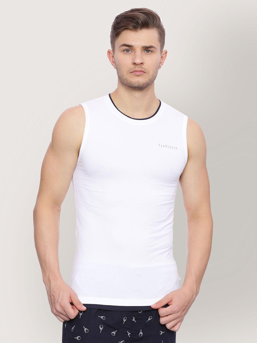 van heusen white innerwear vests 60081