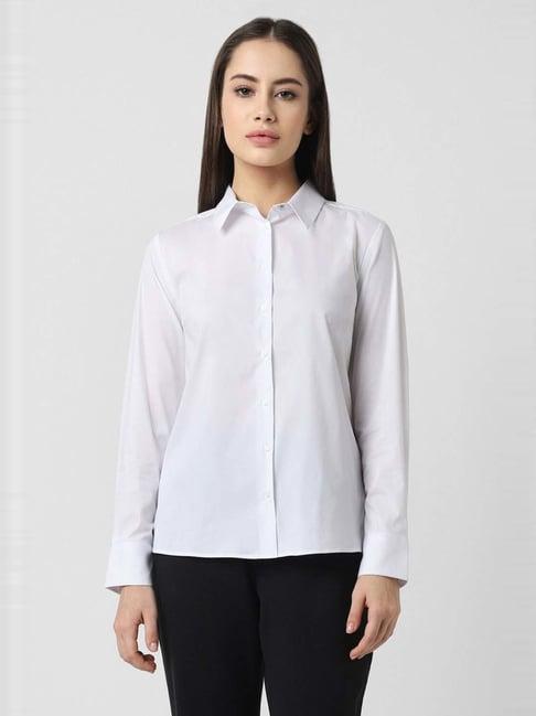 van heusen white plain formal shirt