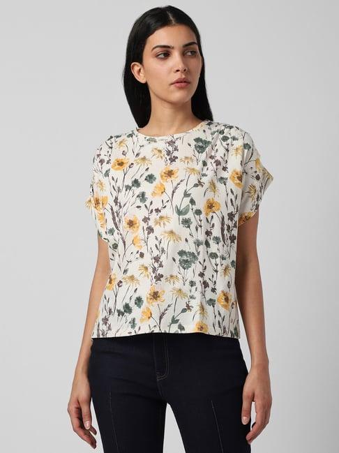 van heusen white printed top