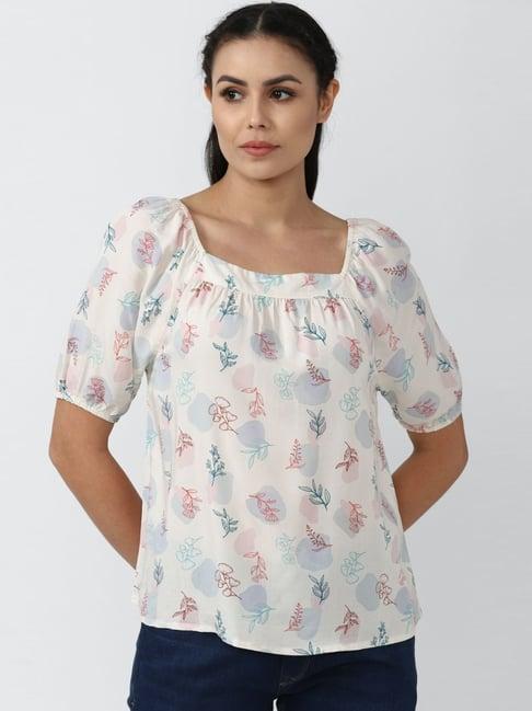 van heusen white printed top