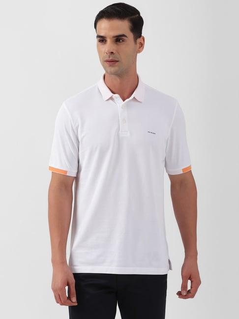 van heusen white regular fit polo t-shirt