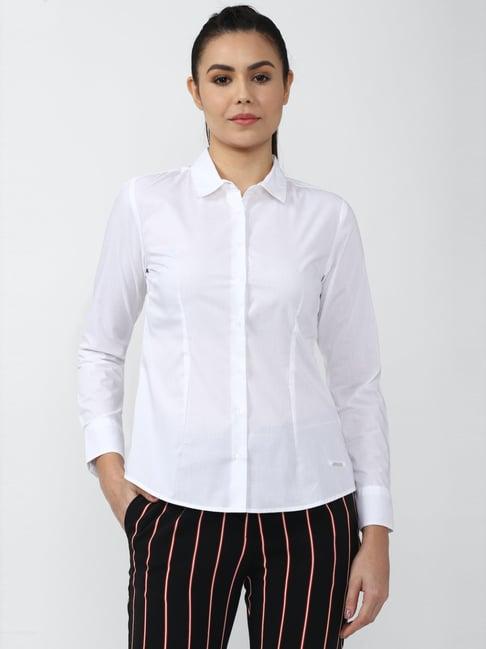 van heusen white regular fit shirt