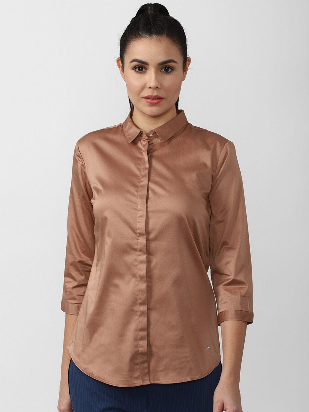 van heusen woman  brown casual shirt