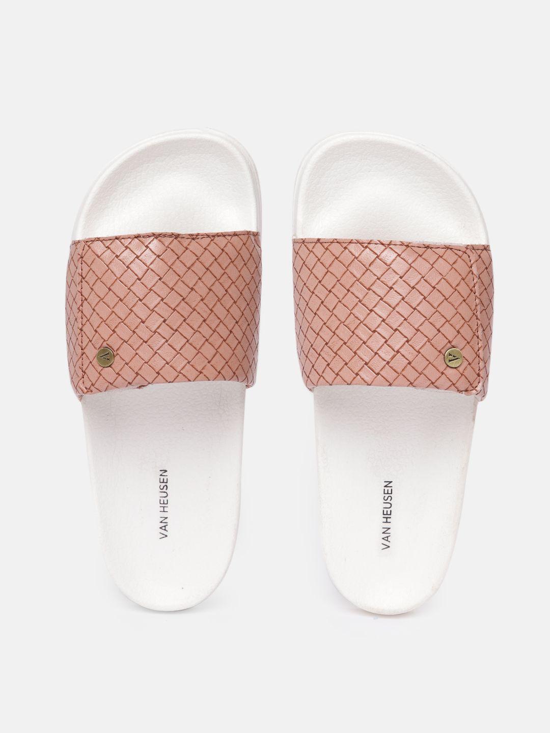 van heusen woman basket weave textured sliders