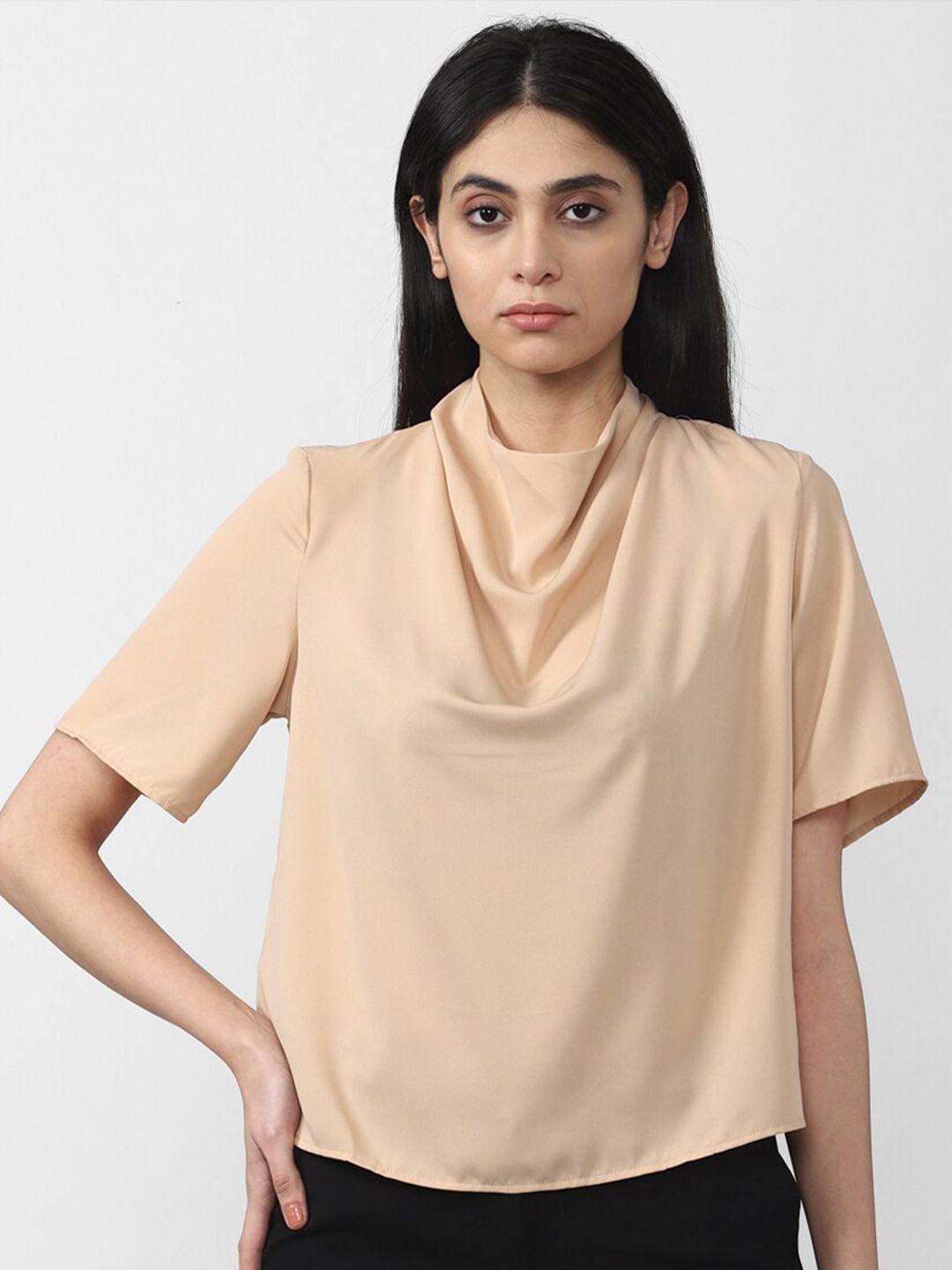 van heusen woman beige cowl neck top