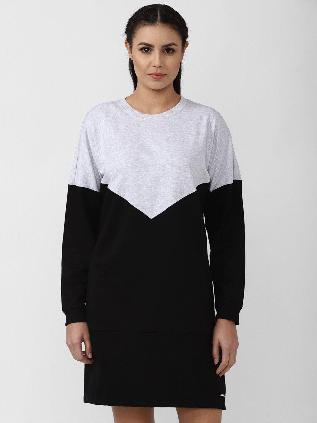 van heusen woman black colourblocked t-shirt dress