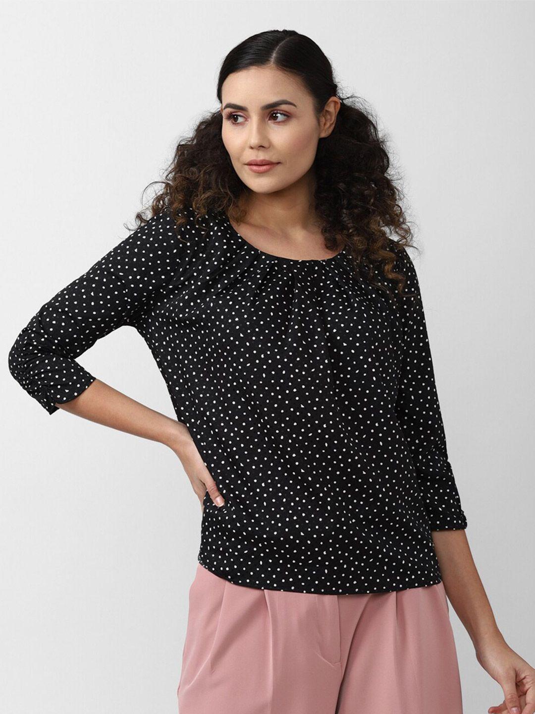 van heusen woman black print top