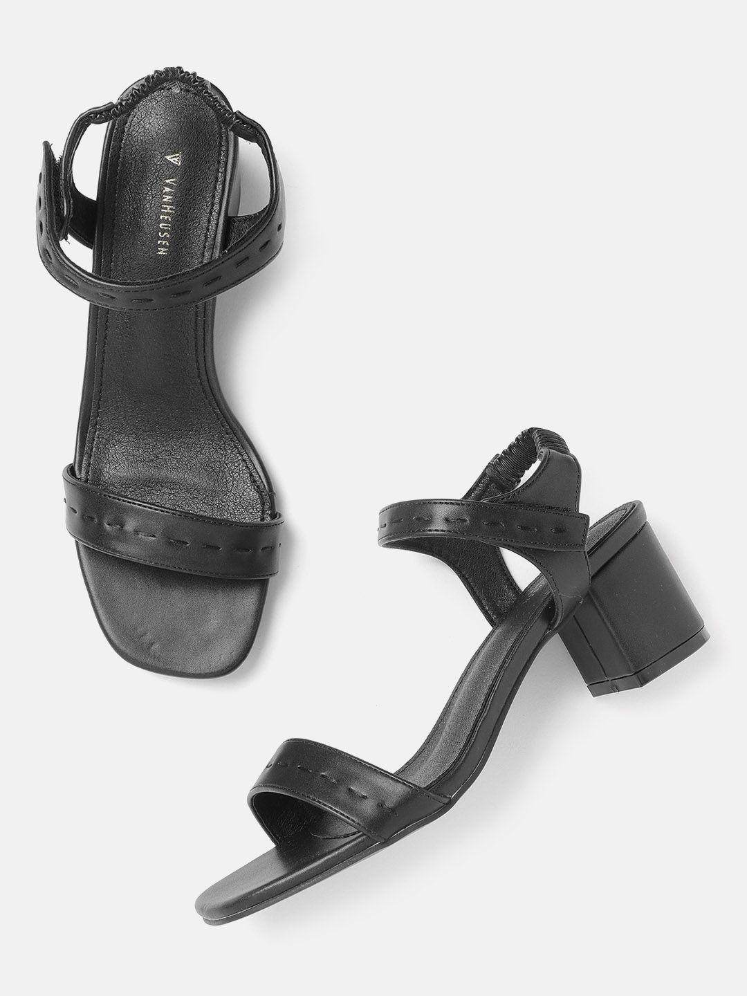 van heusen woman black solid block heels