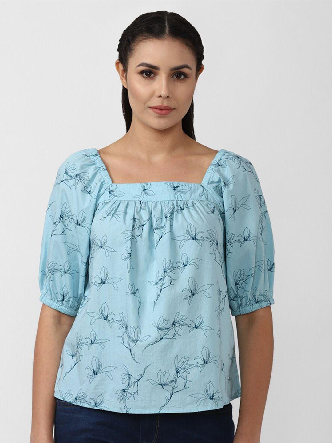 van heusen woman blue print top